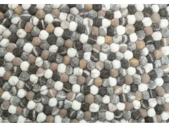 Hot Alfombra de bolas de fieltro hecha a mano 190x190 cm Naturaleza Multi Felty 2.2 Color natural claro