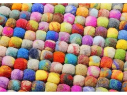 Alfombra de bolas de fieltro hecha a mano 170x240 cm Colorido Felty 2.2 Multicolor