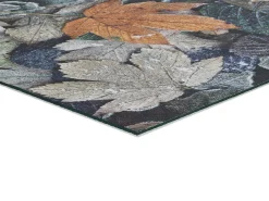 New Alfombra de cocina - Dibujos con hojas - - 52 x 200 cm - RICCI Azul