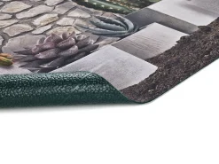 Alfombra De Cocina-Alfombra de cocina - Dibujos con flores - - 52 x 100 cm - RICCI Gris