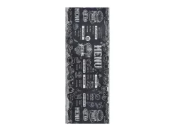 Alfombra de cocina - Diseño de menús - - 52 x 200 cm - RICCI Negro Clearance