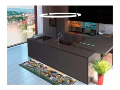 Online Alfombra de cocina - dibujos con paisaje - - 52 x 100 cm - RICCI Multicolor