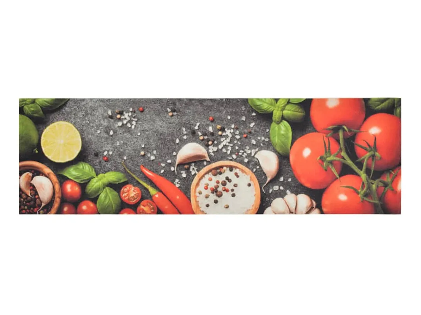 Discount Alfombra de cocina lavable terciopelo dibujo verduras 45x150 cm ES980126 Multicolor