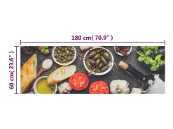 Alfombra De Cocina-Alfombra de cocina lavable terciopelo dibujo vino cena 60x180cm ES749914 Multicolor