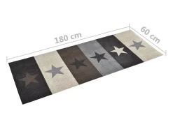 Alfombra De Cocina-Alfombra de cocina lavable Star 60x180 cm ES982216 Multicolor