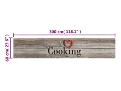 Alfombra De Cocina-Alfombra de cocina lavable terciopelo Cooking gris 60x300 cm ES261249 Multicolor