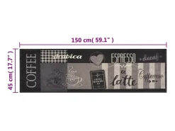 Alfombra de cocina lavable terciopelo negro café 45x150 cm ES791506 Multicolor Online