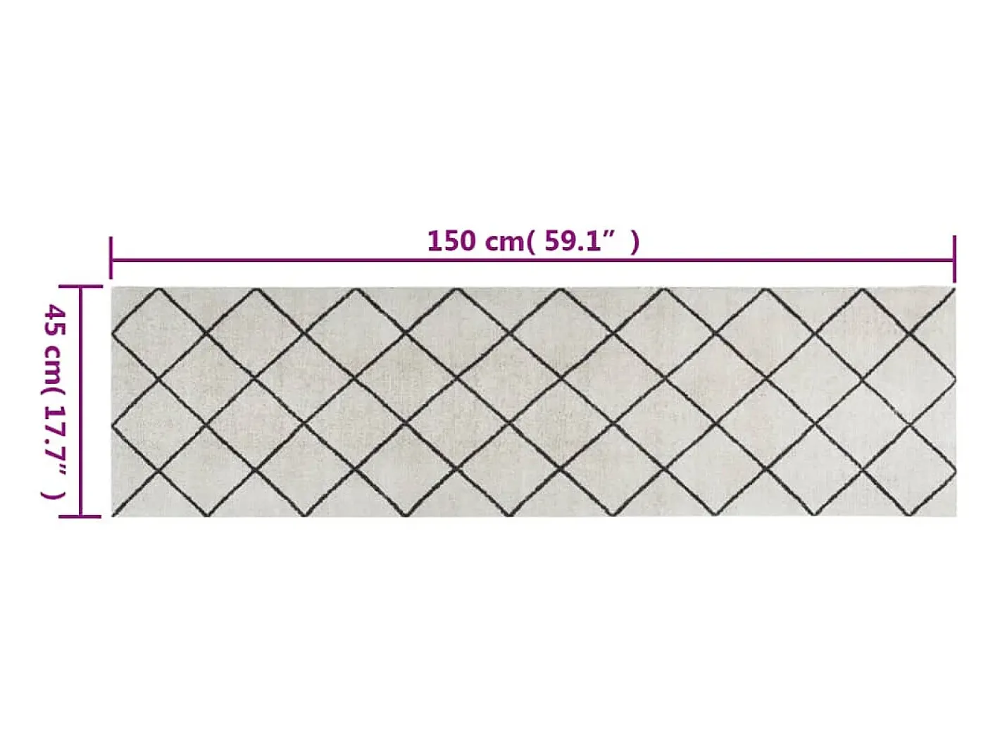 Discount Alfombra de cocina lavable terciopelo cuadrados 45x150 cm ES912117 Gris
