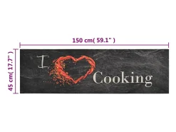 Clearance Alfombra de cocina lavable terciopelo Cooking negro 45x150 cm ES673187 Multicolor