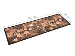 Discount Alfombra de cocina lavable Coffee marrón 60x180 cm ES252523 Multicolor