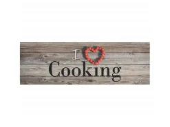 Alfombra De Cocina-Alfombra de cocina lavable terciopelo cooking gris 60x180 cm ES802532 Multicolor