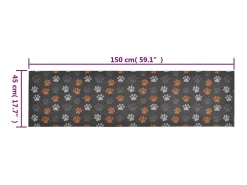 Alfombra De Cocina-Alfombra de cocina lavable terciopelo dibujo de patas 45x150 cm ES279710 Multicolor