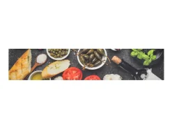 Discount Alfombra de cocina lavable terciopelo dibujo vino cena 60x300cm ES421743 Multicolor