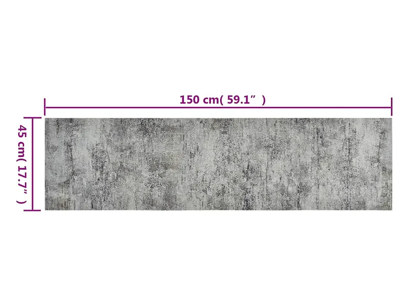 Alfombra de cocina lavable terciopelo aspecto hormigón 45x150cm ES326559 Gris Best