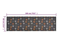 Outlet Alfombra de cocina lavable terciopelo dibujo de patas 60x180 cm ES974397 Multicolor