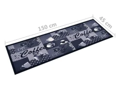 Alfombra de cocina lavable Coffee 45x150 cm ES746093 Azul Clearance