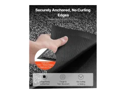 Felpudo-Alfombra de Entrada SucceBuy, 152,4 x 91,4 cm, Felpudo Exterior Interior con Reverso Antideslizante PVC, Resistente Y Lavable, Atrapa Polvo, Gris Negro