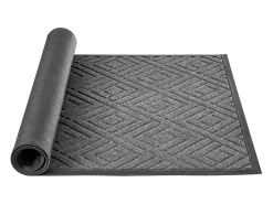 Online Alfombra de Entrada SucceBuy, 156x91,4 cm, Felpudo Exterior Interior Moderno Elegante, con Reverso Antideslizante TPE, Resistente Lavable, Atrapa Polvo, Gris Negro