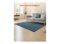 Alfombra de Entrada SucceBuy, 183x122 cm, Felpudo Exterior Interior con Reverso Antideslizante PVC, Resistente Lavable, Atrapa Polvo, Azul Pizarra Negro Online