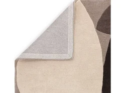 New Alfombra de estilo medio siglo, hecha a mano 100% lana - 200x290cm - gris, crema, naranja - Reef Mid Century Plateado