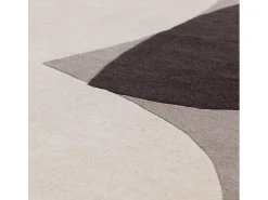 New Alfombra de estilo medio siglo, hecha a mano 100% lana - 200x290cm - gris, crema, naranja - Reef Mid Century Plateado