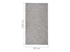 Clicnbuy Alfombra De Exterior-Alfombra de exterior de tejido plano marrón y azul 80x150 cm Negro