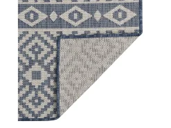 Outlet Alfombra de exterior de tejido plano 160x230 cm Rayas es Azul