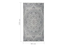 Outlet Alfombra de exterior de tejido plano 80x150 cm estampado Azul