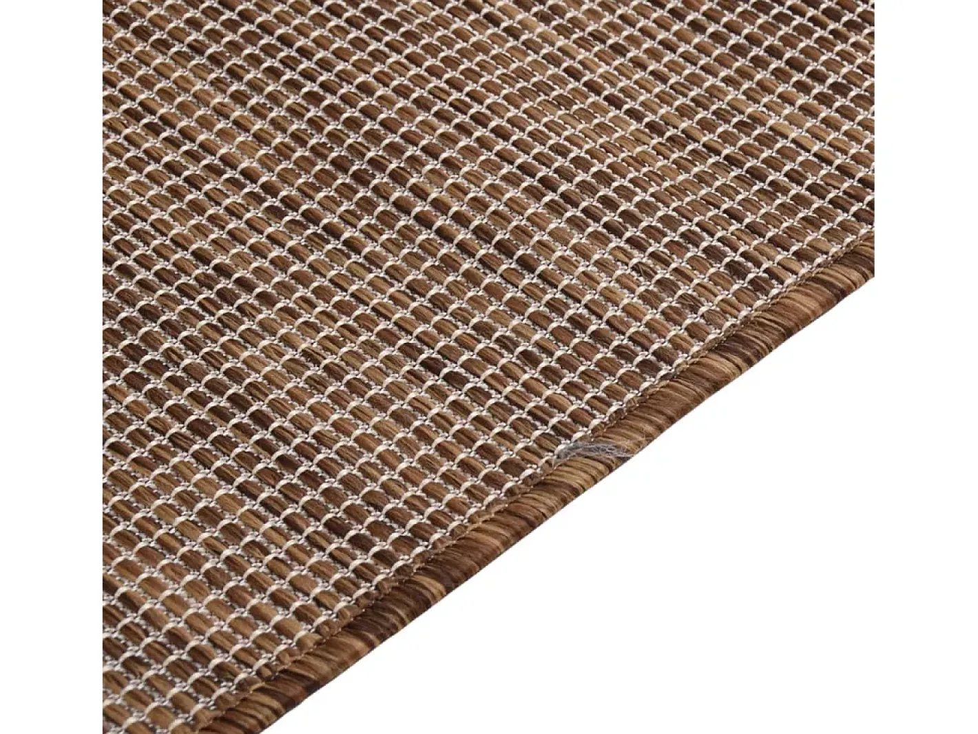 Alfombra De Cocina-Alfombra de exterior de tejido plano 140x200 cm Marrón Marru00f3n