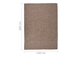 Alfombra De Cocina-Alfombra de exterior de tejido plano 140x200 cm Marrón Marru00f3n
