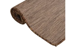 Alfombra De Cocina-Alfombra de exterior de tejido plano 140x200 cm Marrón Marru00f3n