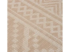 Clicnbuy Alfombra De Exterior-Alfombra de exterior de tejido plano rayas marrones 160x230 cm Marru00f3n