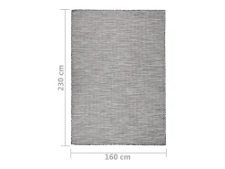 Clicnbuy Alfombra De Exterior-Alfombra de exterior de tejido plano marrón y azul 160x230 cm Negro