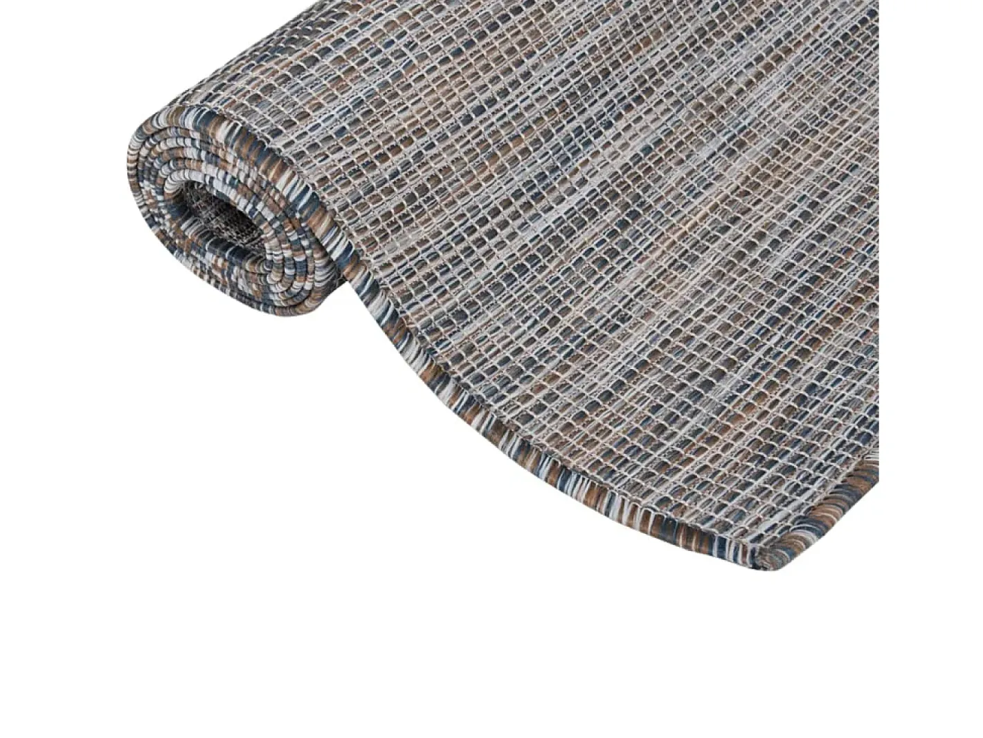 Clicnbuy Alfombra De Exterior-Alfombra de exterior de tejido plano marrón y azul 160x230 cm Negro