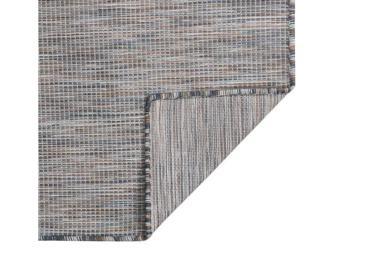 Clicnbuy Alfombra De Exterior-Alfombra de exterior de tejido plano marrón y azul 160x230 cm Negro