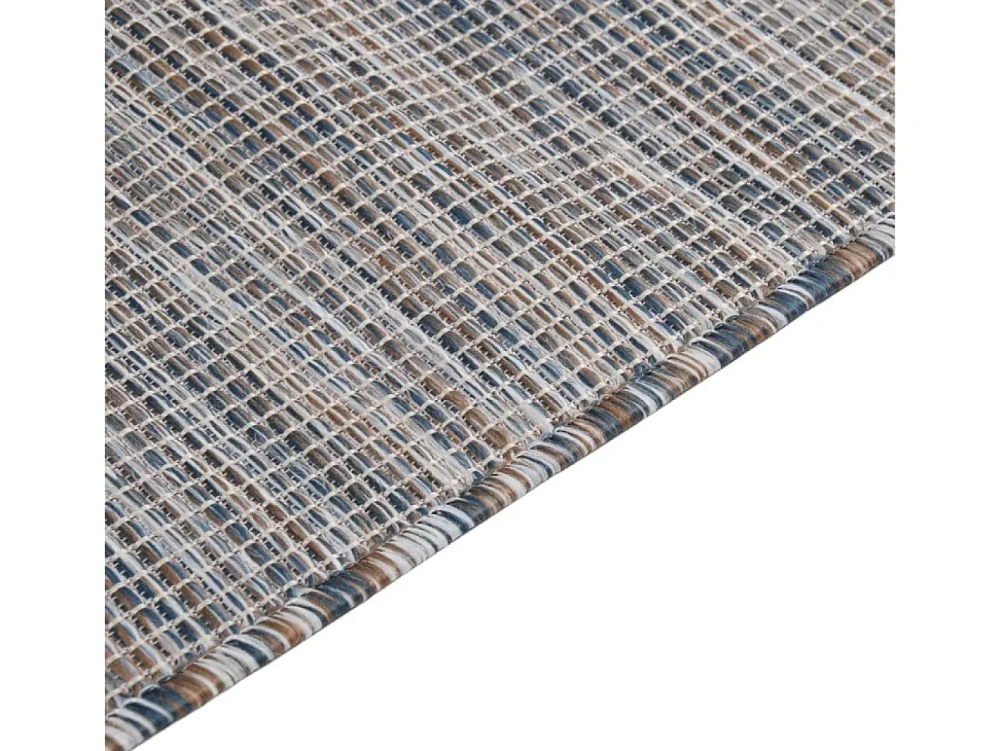 Clicnbuy Alfombra De Exterior-Alfombra de exterior de tejido plano marrón y azul 160x230 cm Negro