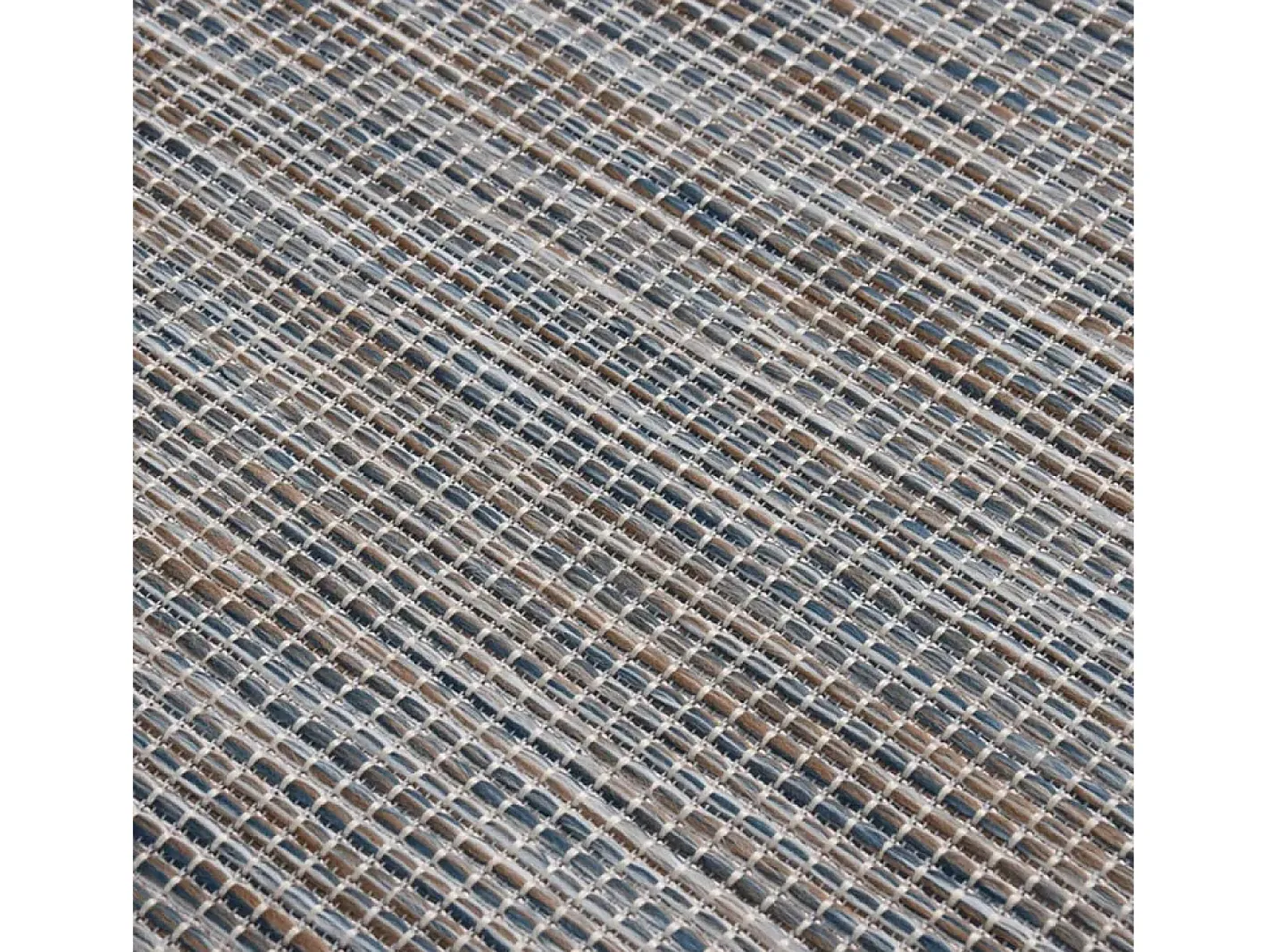 Clicnbuy Alfombra De Exterior-Alfombra de exterior de tejido plano marrón y azul 160x230 cm Negro