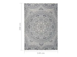 Clearance Clicnbuy Alfombra de exterior de tejido plano rayas es 140x200 cm Azul