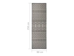 Alfombra De Cocina-Alfombra de exterior de tejido plano 80x250 cm Rayas negras Negro
