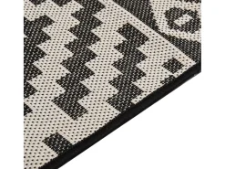 Alfombra De Cocina-Alfombra de exterior de tejido plano 80x250 cm Rayas negras Negro