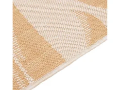 Alfombra de exterior de tejido plano con estampado de hojas, 200 x 280 cm Amarillo