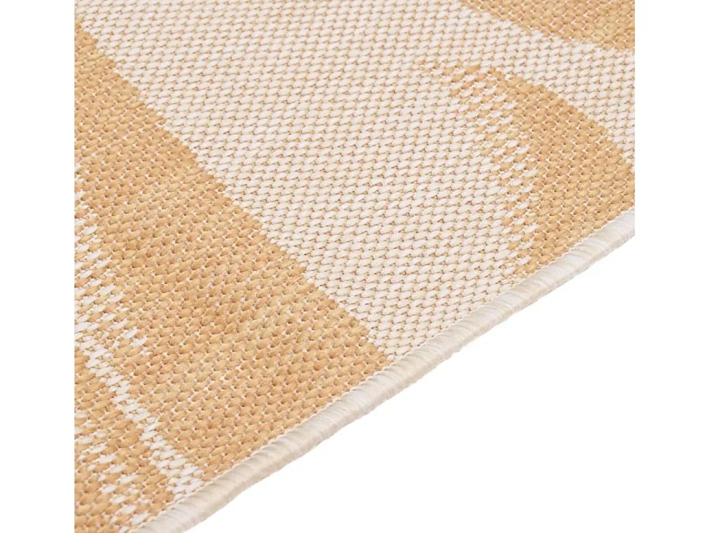 Alfombra de exterior de tejido plano con estampado de hojas, 200 x 280 cm Amarillo