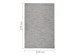 Best Clicnbuy Alfombra de exterior de tejido plano marrón y azul 120x170 cm Negro