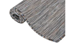 Alfombra de exterior de tejido plano marrón y azul 160x230 cm ES77575 Negro Outlet