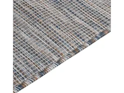 Alfombra de exterior de tejido plano marrón y azul 160x230 cm ES77575 Negro Outlet