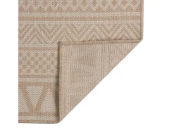 Clicnbuy Alfombra De Exterior-Alfombra de exterior de tejido plano rayas marrones 200x280 cm Marru00f3n