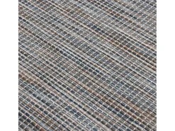 Alfombra De Cocina-Alfombra de exterior de tejido plano 200x280 cm Marrón y azul Negro