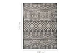 Sale Clicnbuy Alfombra de exterior de tejido plano rayas negras 200x280 cm Negro