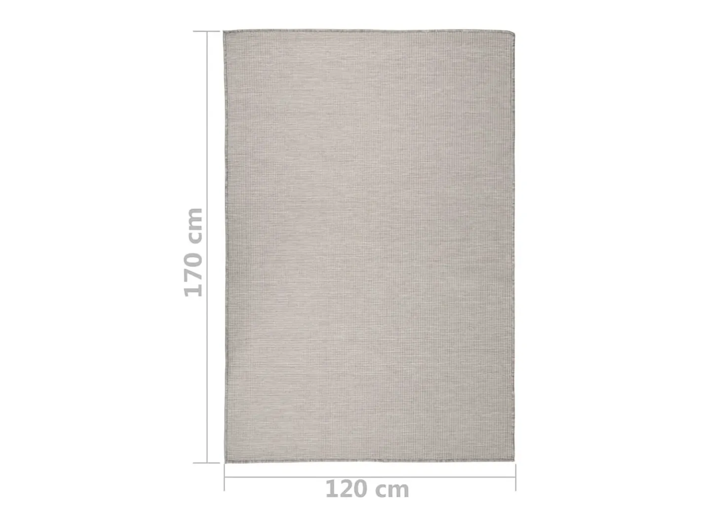 Alfombra de exterior de tejido plano 120x170 cm Taupe Gris Discount
