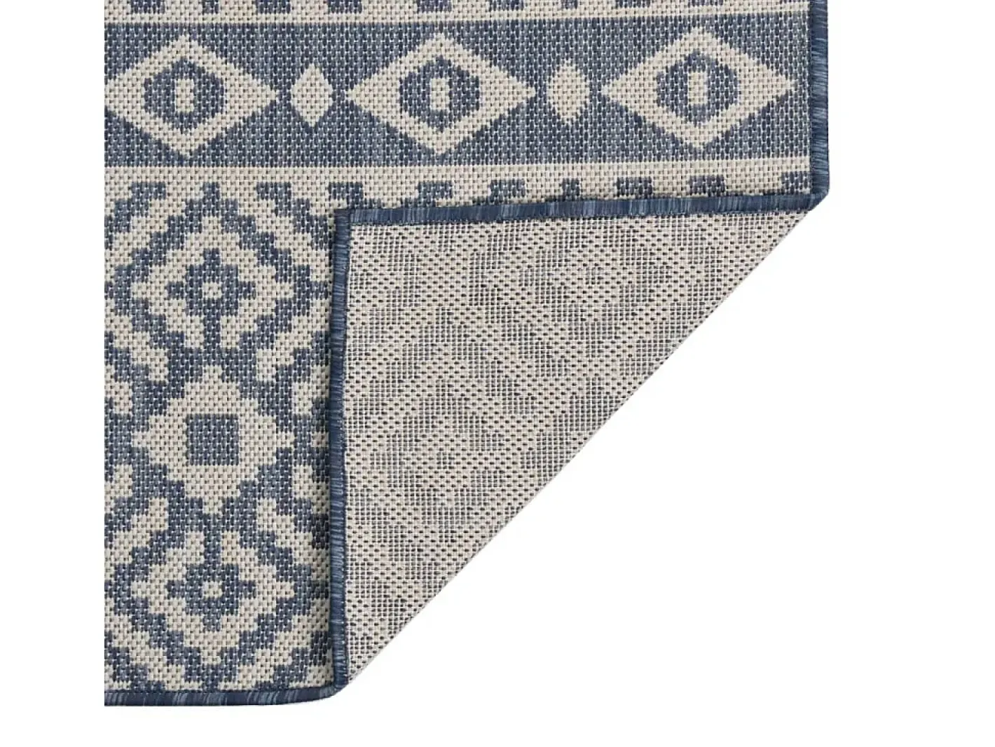 Online Clicnbuy Alfombra de exterior de tejido plano rayas es 80x250 cm Azul
